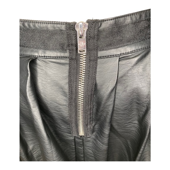 CURRENT MOOD Black Leather Dolls Kill Pleated Mini Skirt O Ring Details, XL - Picture 6 of 10